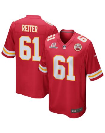 Austin Reiter 61 Kansas City Chiefs 2024 Divisional Patch Game Men Jersey - Red