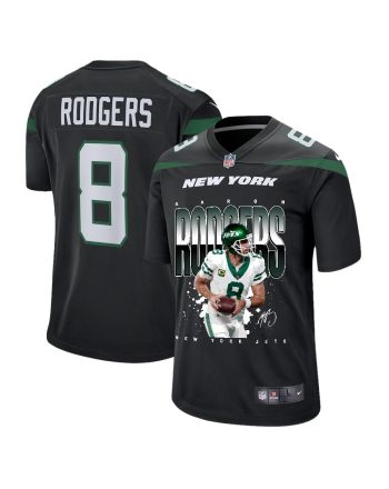 Aaron Rodgers 8 New York Jets Road to Greatness Men Game Jersey - Black