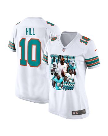 Tyreek Hill 10 Signed Miami Dolphins Cheetah Alternate Game Women Jersey - White