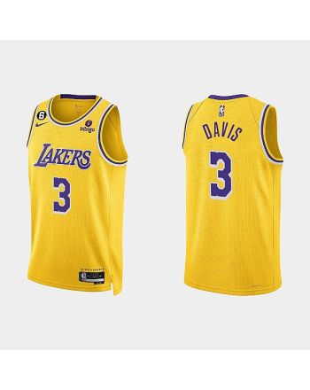 Los Angeles Lakers 3 Anthony Davis 2022-23 Icon Edition Gold Men Jersey