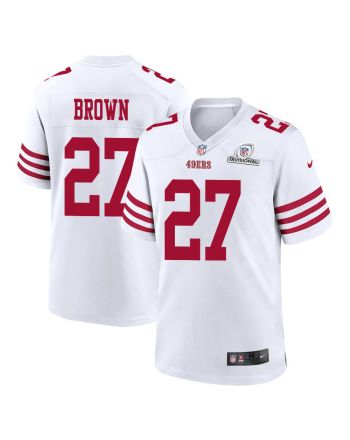 Ji'Ayir Brown 27 San Francisco 49ers 2024 Divisional Patch Game Men Jersey - White