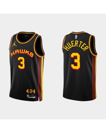 Atlanta Hawks 3 Kevin Huerter 2022-23 Statement Edition Black Men Jersey