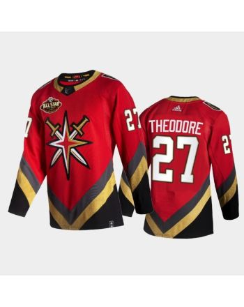 Golden Knights Shea Theodore 2022 All-star Reverse Retro Red Jersey, Men Jersey