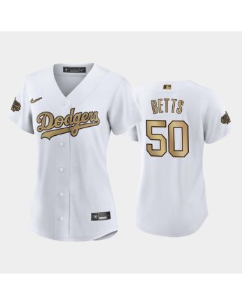 Women's Los Angeles Dodgers 50 Mookie Betts 2022-23 All-Star Game White Jersey