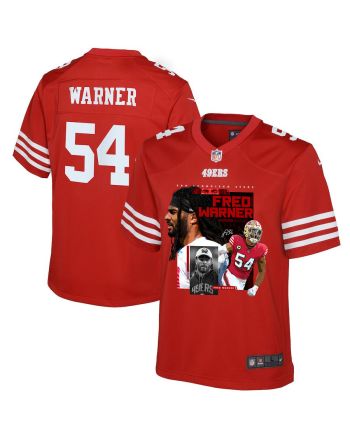 Fred Warner 54 San Francisco 49ers The Fredator Signed Game YOUTH Jersey - Scarlet