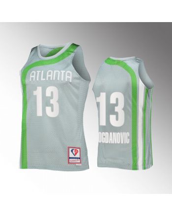 Atlanta Hawks Bogdan Bogdanovic 13 Hardwood Classics Sliver NBA 75th Jersey