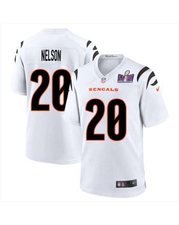 Reggie Nelson 20 Cincinnati Bengals Super Bowl LVIII Men Away Limited Jersey - White