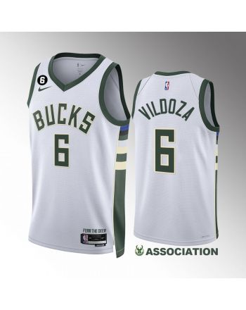 Milwaukee Bucks Luca Vildoza 6 White Association Edition Jersey 2022-23 Swingman