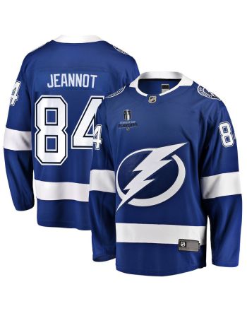 Tanner Jeannot 84 Tampa Bay Lightning Stanley Cup 2023 Playoffs Patch Home Breakaway Men Jersey - Blue