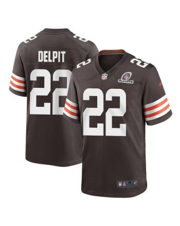 Grant Delpit 22 Cleveland Browns 2023 Playoffs Patch Game Men Jersey - Brown