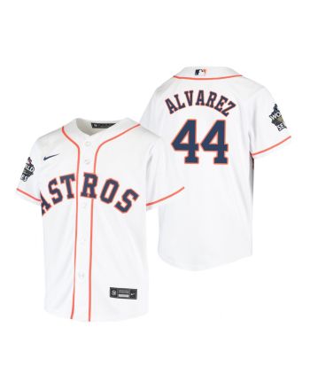 Youth Houston Astros Yordan Alvarez 44 White 2022-23 World Series Jersey