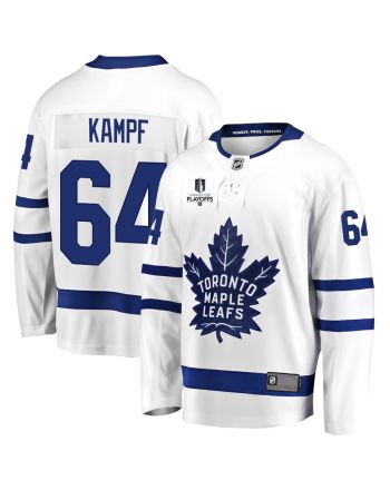 David Kampf 64 Toronto Maple Leafs Stanley Cup 2023 Playoffs Patch Away Breakaway Men Jersey - White