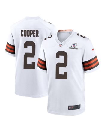 Amari Cooper 2 Cleveland Browns 2023 Playoffs Patch Game Men Jersey - White