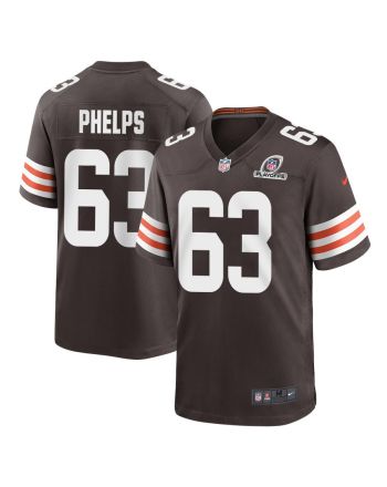 Lonnie Phelps 63 Cleveland Browns 2023 Playoffs Patch Game Men Jersey - Brown