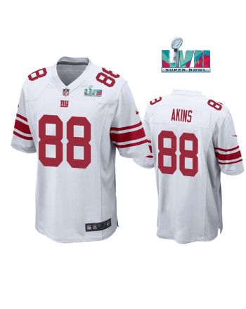 Jordan Akins 88 New York Giants Super Bowl LVII Super Bowl LVII White Men Game Jersey