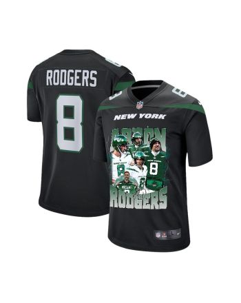 Aaron Rodgers 8 New York Jets Legacy Game YOUTH Jersey - Black