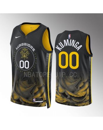 Golden State Warriors Jonathan Kuminga 00 2022-23 City Edition Black Men Jersey Swingman