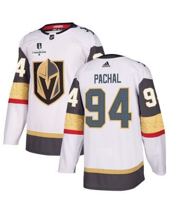 Brayden Pachal 94 Vegas Golden Knights Stanley Cup 2023 Champions Patch Away Breakaway Men Jersey - White