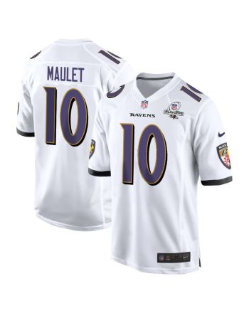 Arthur Maulet 10 Baltimore Ravens 2023 Playoffs Patch Game Men Jersey - White