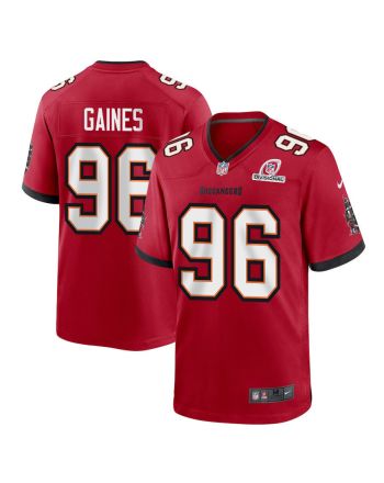 Greg Gaines 96 Tampa Bay Buccaneers 2024 Divisional Patch Game Men Jersey - Red