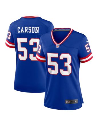 Harry Carson 53 New York Giants Women Classic Retired Game Jersey - Royal