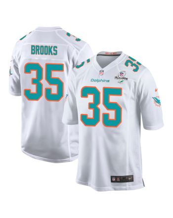 Chris Brooks 35 Miami Dolphins 2023 Playoffs Patch Game Men Jersey - White