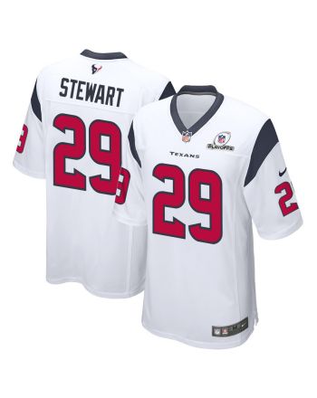 M.J. Stewart 29 Houston Texans 2023 Playoffs Patch Game Men Jersey - White