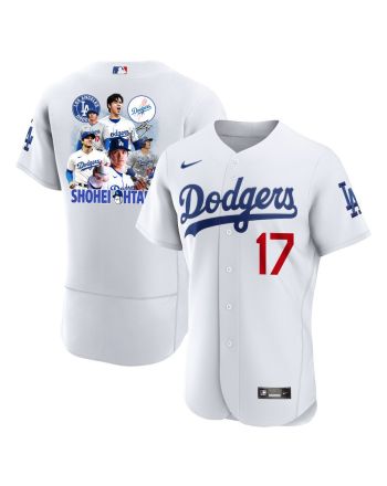 Shohei Ohtani 17 Los Angeles Dodgers Signed Sho King 2023 Home ELITE Jersey - Men White Jersey