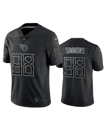 Jeffery Simmons 98 Tennessee Titans Black Reflective Limited Jersey - Men