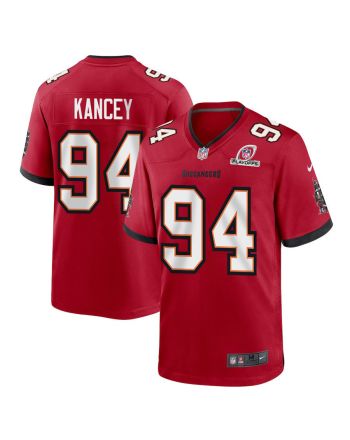 Calijah Kancey 94 Tampa Bay Buccaneers 2023 Playoffs Patch Game Men Jersey - Red