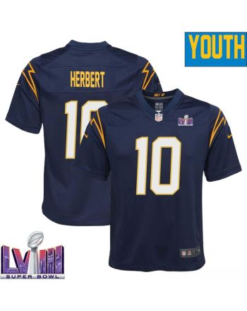 Justin Herbert 10 Los Angeles Chargers Super Bowl LVIII YOUTH Alternate Game Jersey - Navy