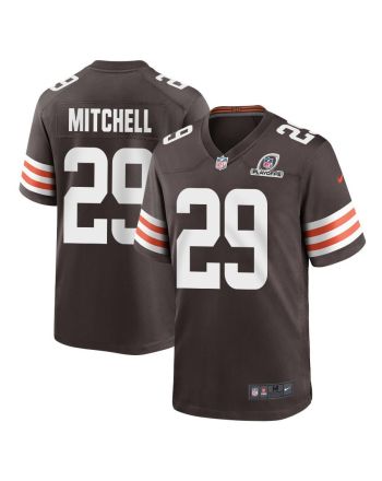 Cameron Mitchell 29 Cleveland Browns 2023 Playoffs Patch Game Men Jersey - Brown