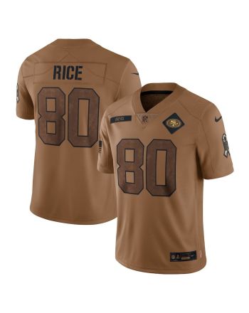 Jerry Rice 80 San Francisco 49ers 2023 Salute To Service Limited Jersey - Brown