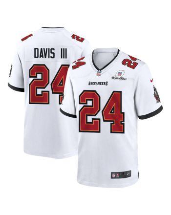 Carlton Davis III 24 Tampa Bay Buccaneers 2024 Divisional Patch Game Men Jersey - White