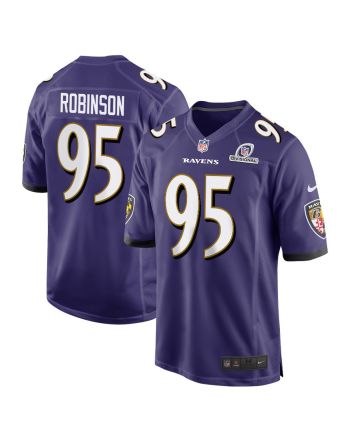 Tavius Robinson 95 Baltimore Ravens 2024 Divisional Patch Game Men Jersey - Purple