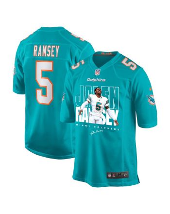 Jalen Ramsey 5 Signed Miami Dolphins Game Men Jersey - Aqua