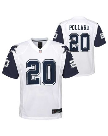 Tony Pollard 20 Dallas Cowboys YOUTH Alternate Game Jersey - White