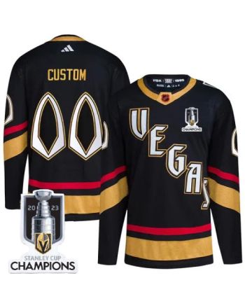 Vegas Golden Knights 2023 Stanley Cup Champions Patch Custom 00 Special Edition 2.0 Breakaway Jersey - Black