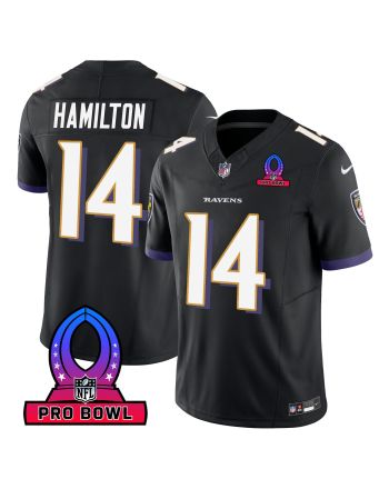 Kyle Hamilton 14 Baltimore Ravens 2024 Pro Bowl Patch Game Men Jersey - Black