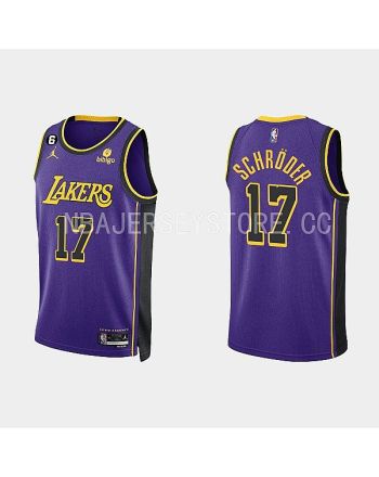 Los Angeles Lakers 17 Dennis Schroder 2022-23 Statement Edition Purple Men Jersey