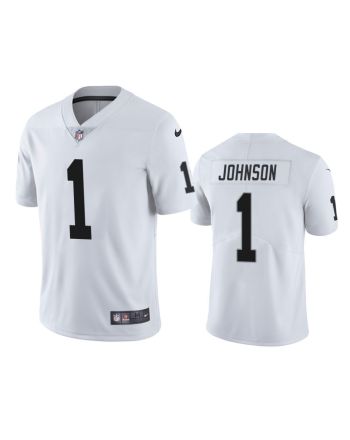 Las Vegas Raiders Johnson 1 White Vapor Limited Jersey - Men's