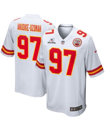 Felix Anudike-Uzomah 97 Kansas City Chiefs 2023 Playoffs Patch Game Men Jersey - White