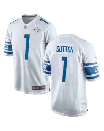 Cameron Sutton 1 Detroit Lions 2023 Playoffs Patch Game Men Jersey - White