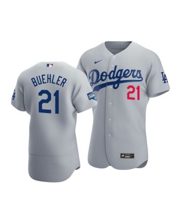 Men's Los Angeles Dodgers Walker Buehler 21 2020 World Series Champions Alternate Jersey Gray