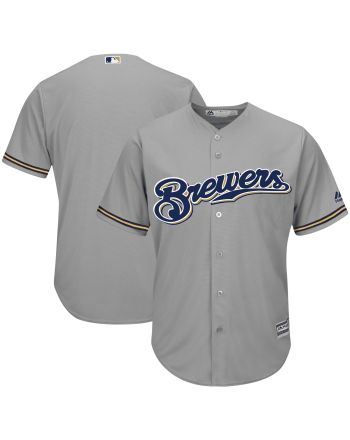 Men's Gray Milwaukee Brewers Team Official Jersey Jersey