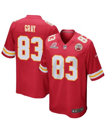 Noah Gray 83 Kansas City Chiefs 2024 Divisional Patch Game Men Jersey - Red