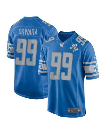 Julian Okwara 99 Detroit Lions 2023 Playoffs Patch Game Men Jersey - Blue