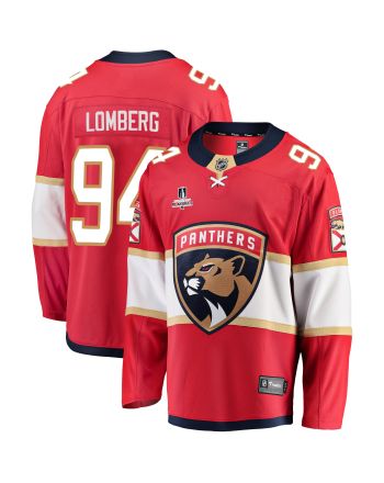 Florida Panthers Ryan Lomberg 94 Home 2023 Stanley Cup Playoffs Breakaway Men Jersey - Red