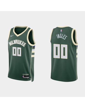 Milwaukee Bucks 00 Joe Ingles 2022-23 Icon Edition Hunter Green Men Jersey