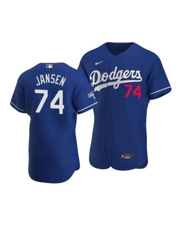 Men's Los Angeles Dodgers Kenley Jansen 74 2020 World Series Champions Alternate Jersey Royal